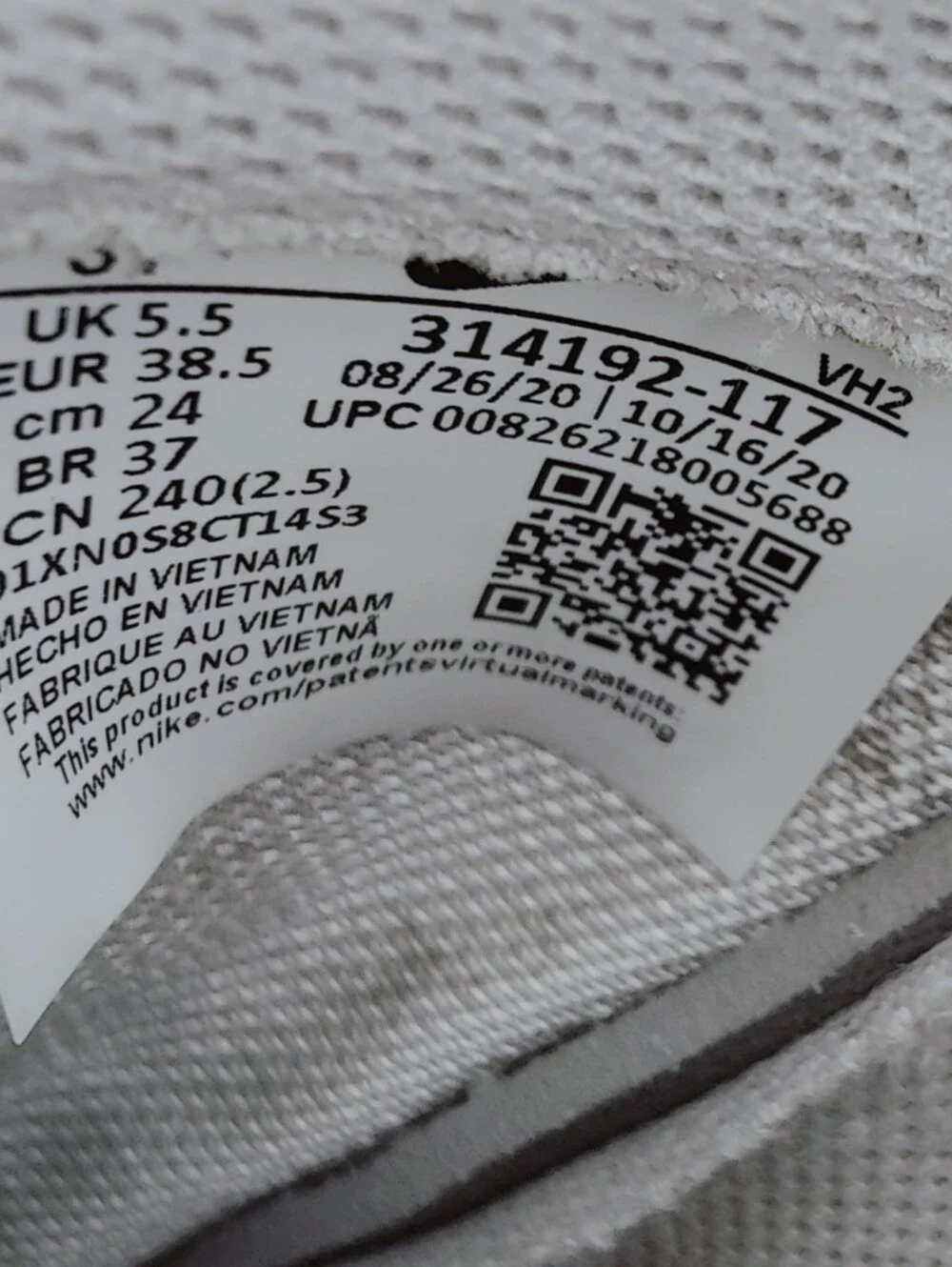 Nike Kids' Air Force 1 White Leather Low Sneakers Tennis Shoes, Sz 6Y